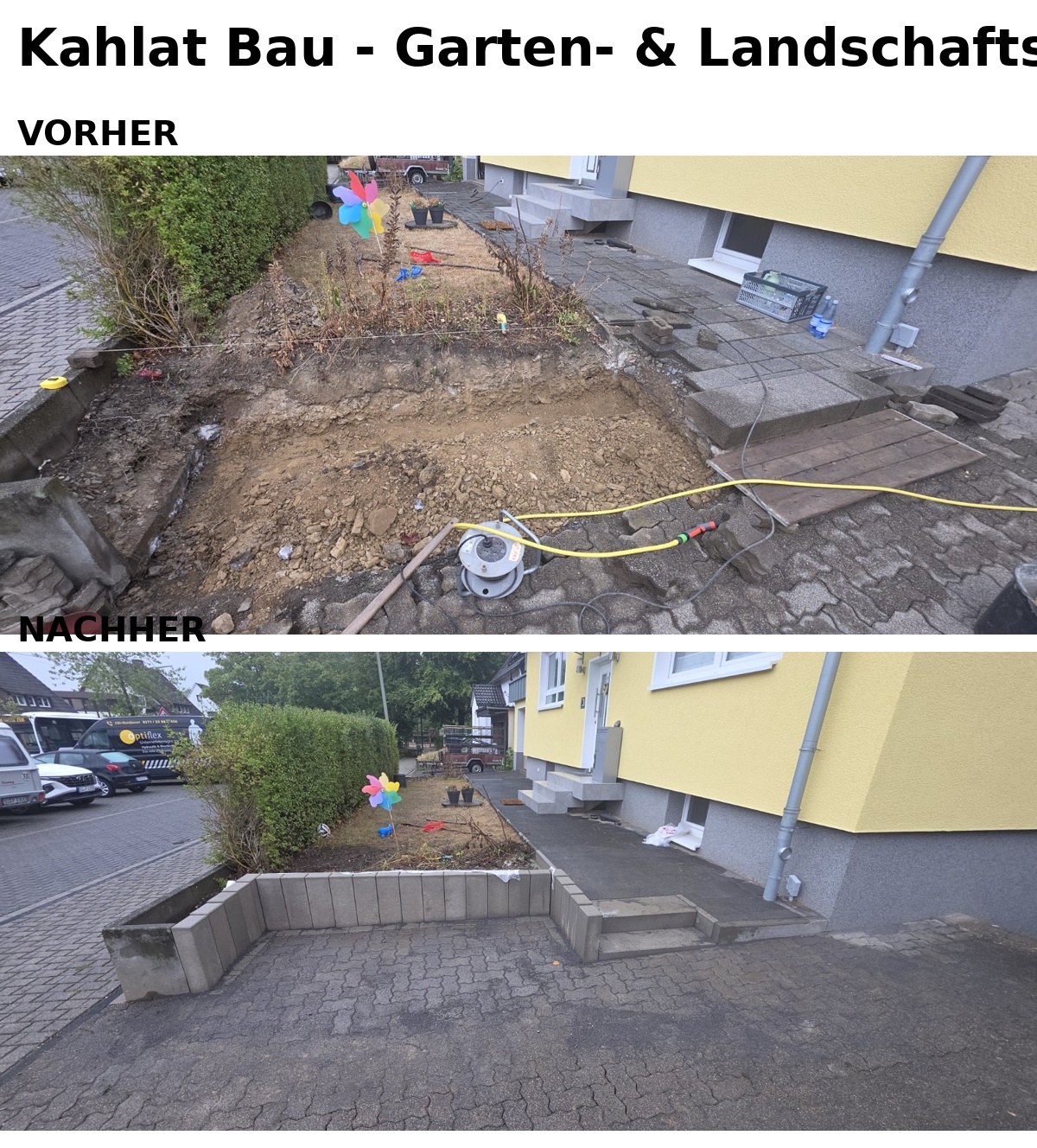 Außenanlage Vorher / Nachher